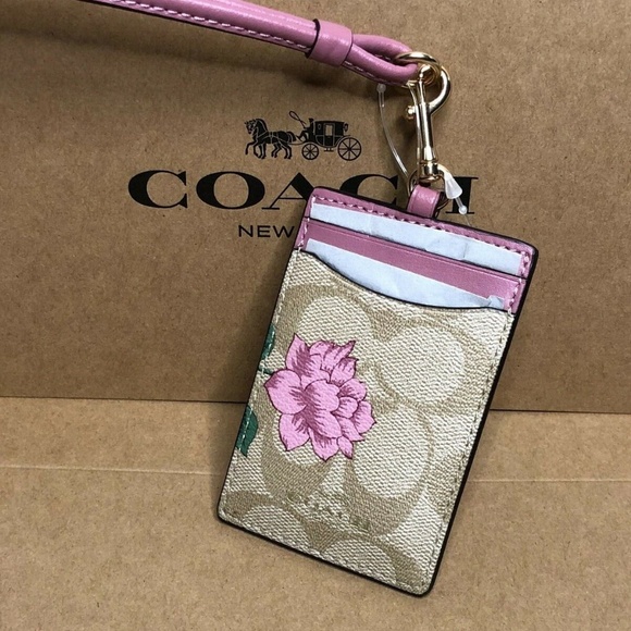 Coach Handbags - Coach Prairie Rose Print ID Lanyard Card Holder